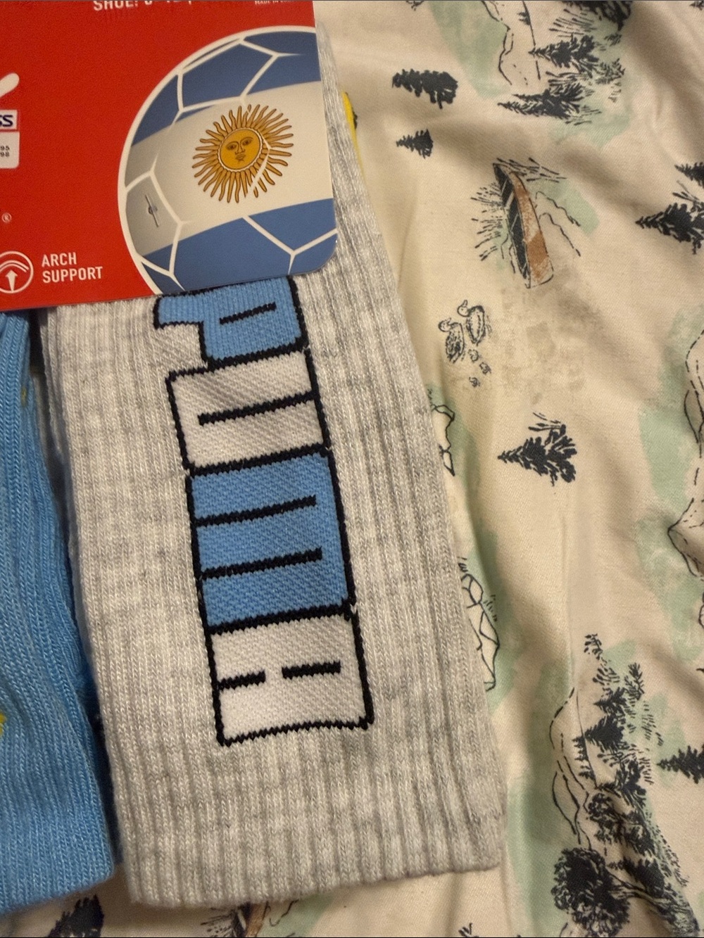 Puma NEW Competition Series 6 Pair Crew Socks Argentina Style NEW